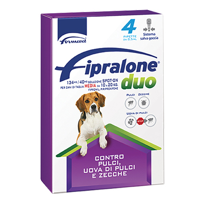 ANTIPARASSITARIO FIPRALONE DUO CANE FORMEVET - KG 10/20 CF=PIPETTE 4
