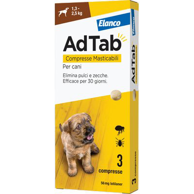 ANTIPARASSITARIO ADTAB CANI ELANCO - KG 1,3/2,5 CF=PZ 3