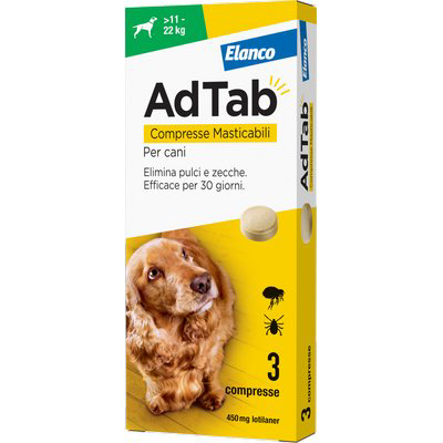 ANTIPARASSITARIO ADTAB CANI ELANCO - KG 11/22 CF=PZ 3