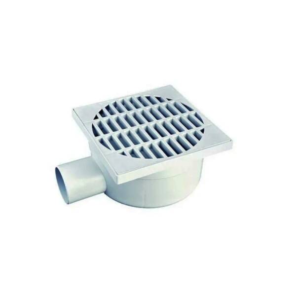 CHIUSINO SIFONATO CM. 15X15 SCARICO LATERALE DIAMETRO 50 mm.