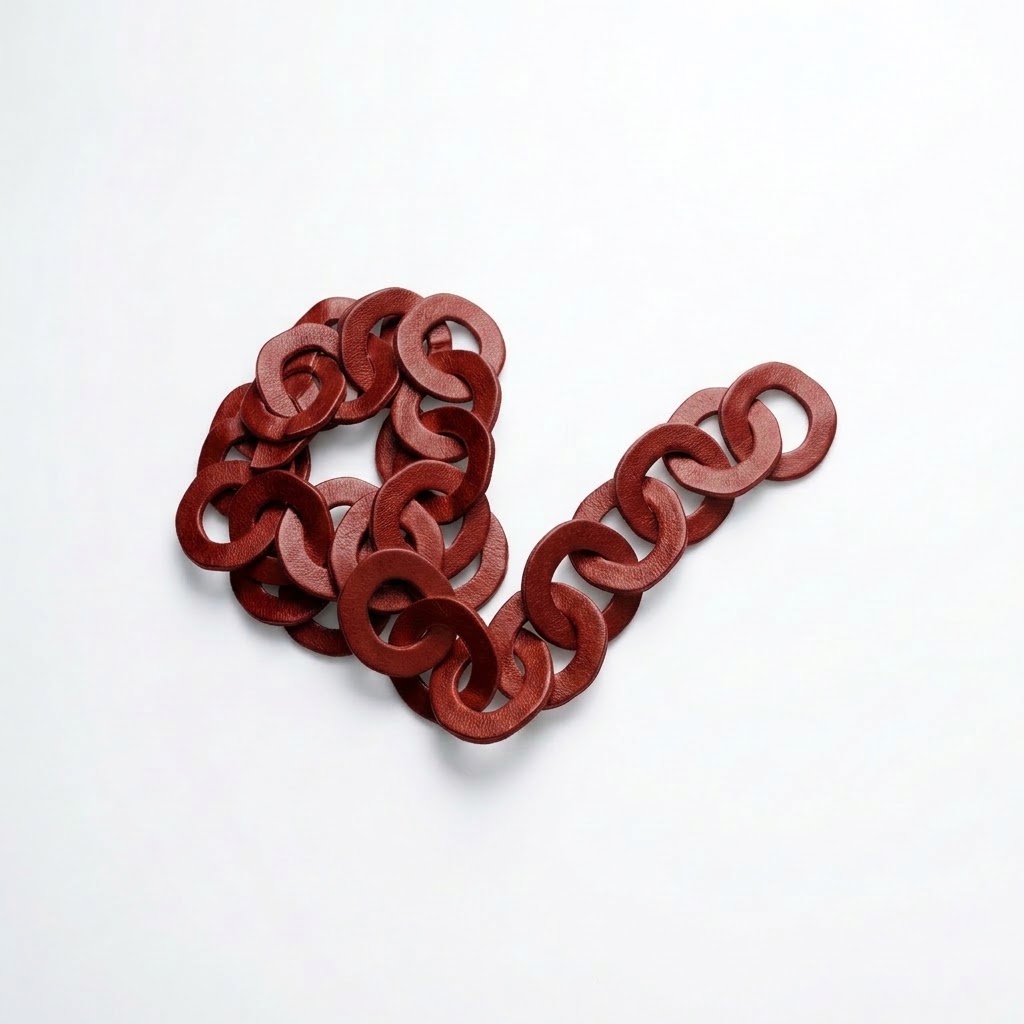 Catena stampata in lamiera rosso siena