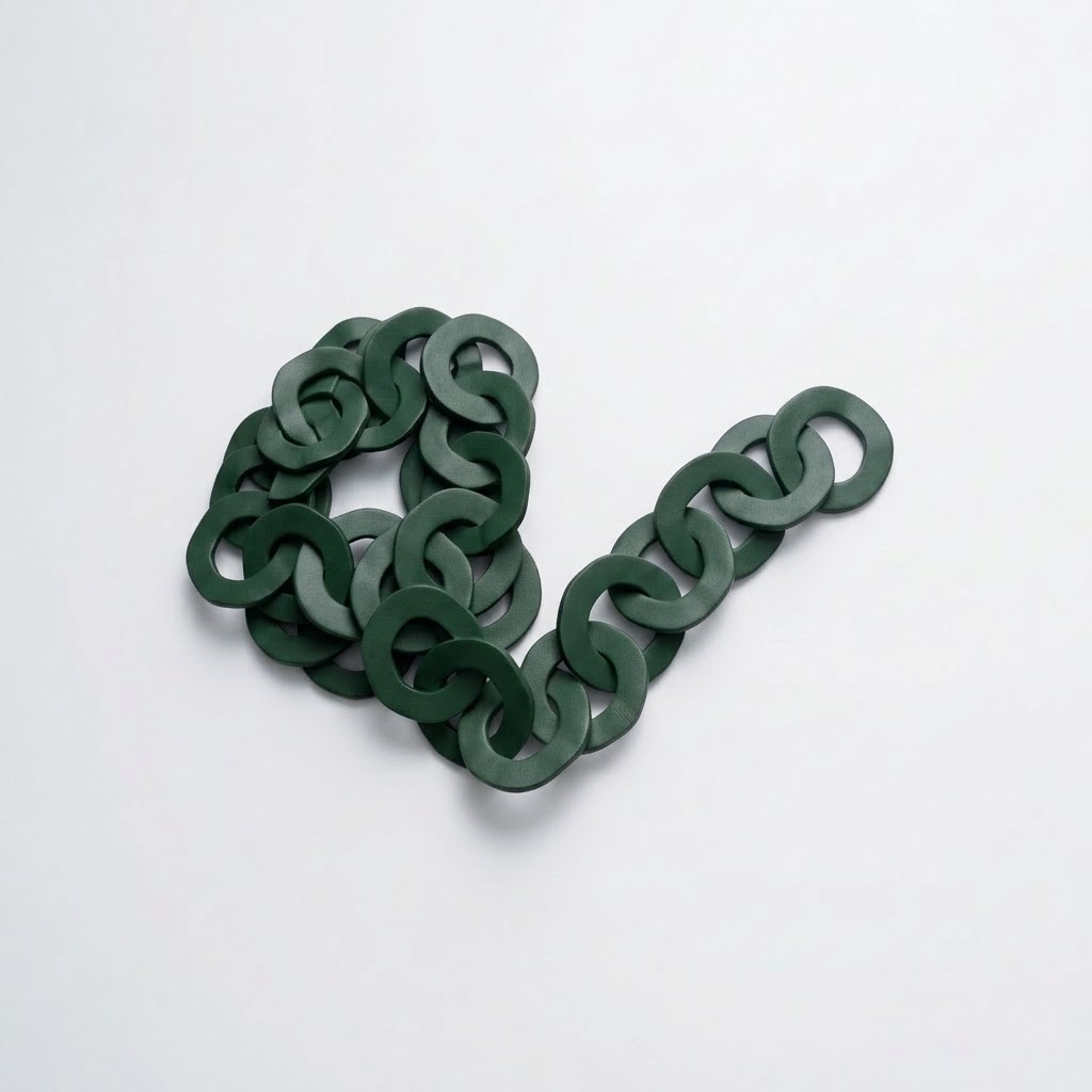Catena stampata in lamiera verde
